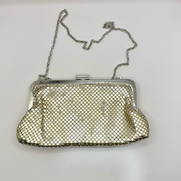 LuLu Townsend Gold Silver Matte Mesh Evening Convertible Clutch Bag Purse - Picture 5 of 10